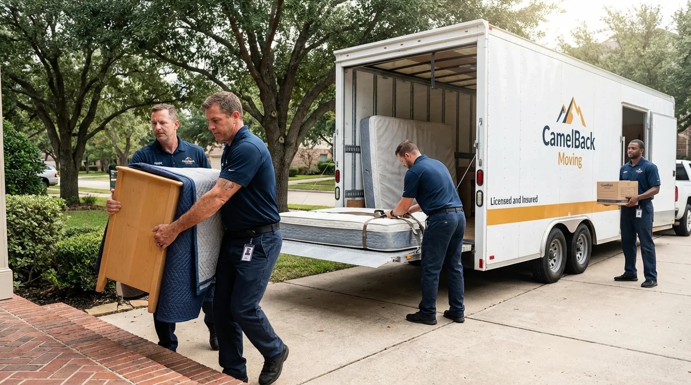 Crew loading residential truck for cross-state move from Edinboro, PA